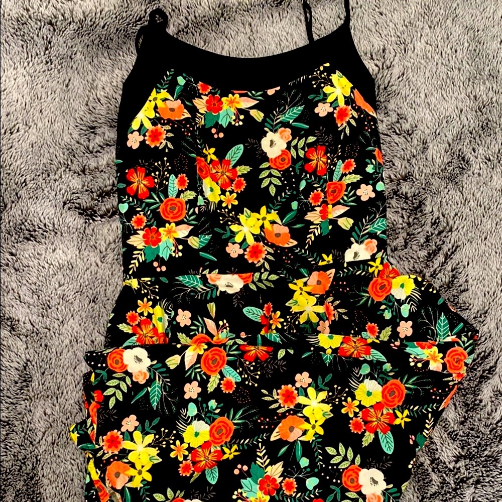 Unique Vintage Black and Red Spaghetti Strap Sundress